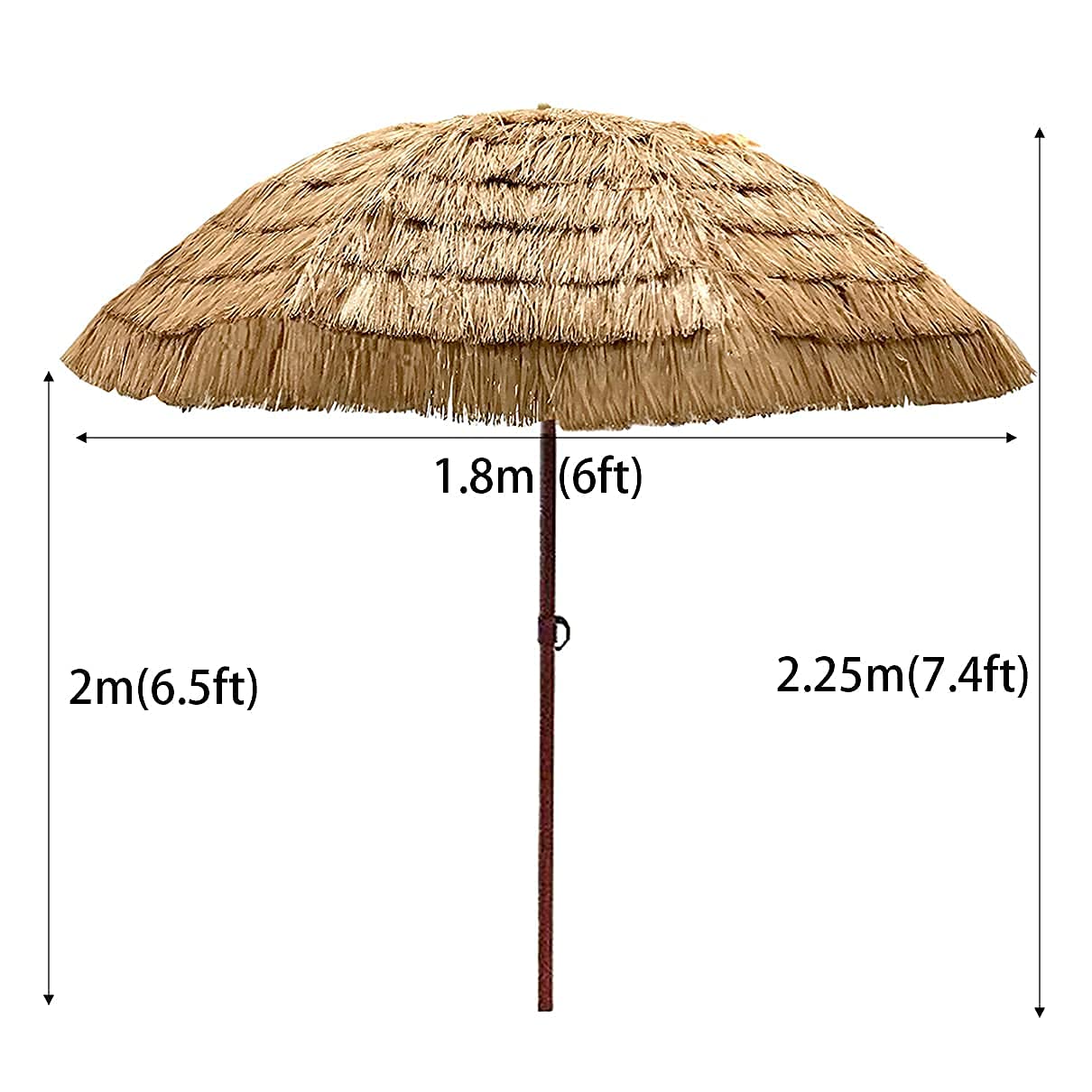 Parasol ogrodowy, Parasol plażowy pokryty strzechą ze słomy z rafii