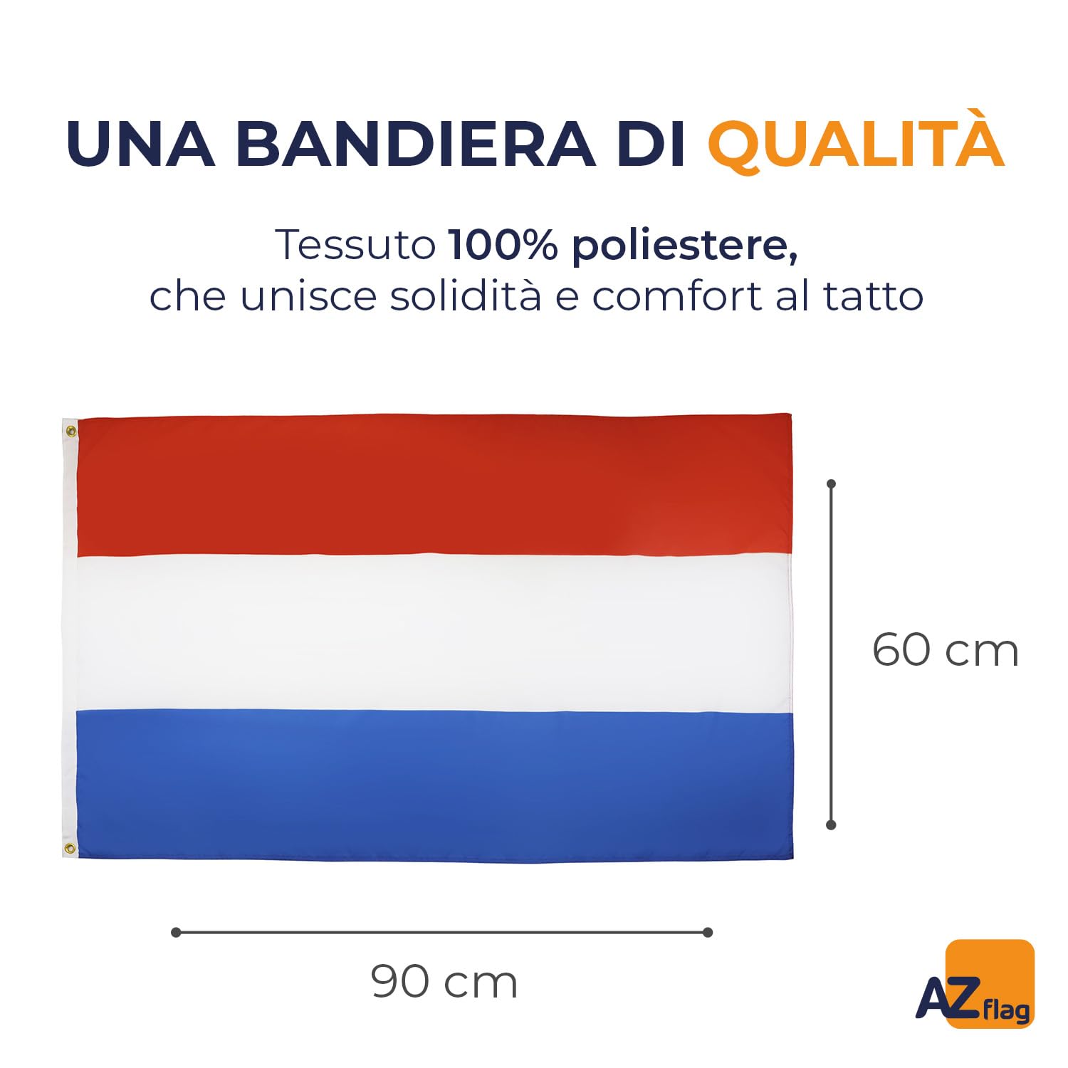 BANDIERA AMSTERDAM 90x60cm per esterno - BANDIERA OLANDESE - PAESI BASSI 60 cetu
