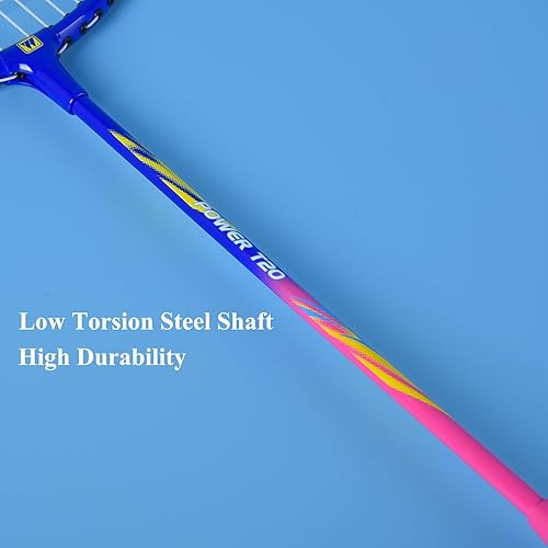 Miniatura 4 de QICHUAN Whizz - Juego de 2 raquetas de bádminton para juegos recreativos, raqueta para principiantes, incluye 2 pájaros de nailon, 2 cintas de agarre