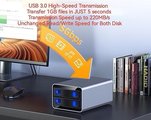 Miniatura 2 de IO Crest Herramienta de 2 bahías Menos Bandeja Hot Swappabe 2.5" 3.5" SATA Non Raid Externa USB 3.0 Recinto SY-ENC50124