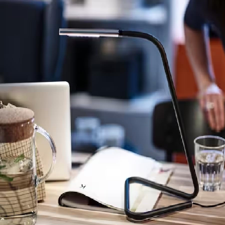 HÅRTE LED work lamp, black/silver-colour