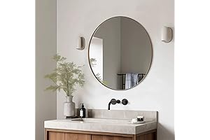 ANDY STAR 36 Inch Round Bronze Mirror: Illuminate Your Space with Grandeur