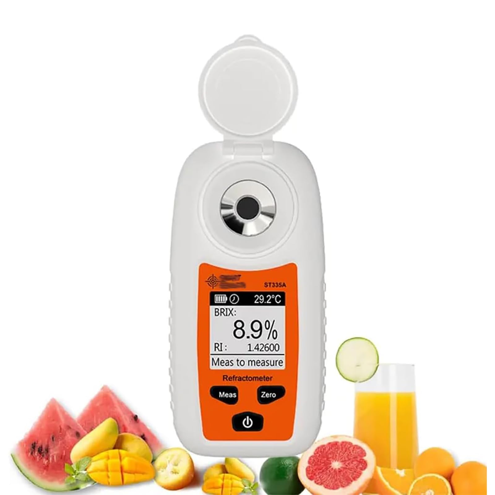 Medidor De Fructosa, Medidor De Fructosa Portátil 0-55%, Índice De Refracción: 1.333~1.430/compensación De Temperatura: 10°C~40°C, para Medición del Contenido De Azúcar