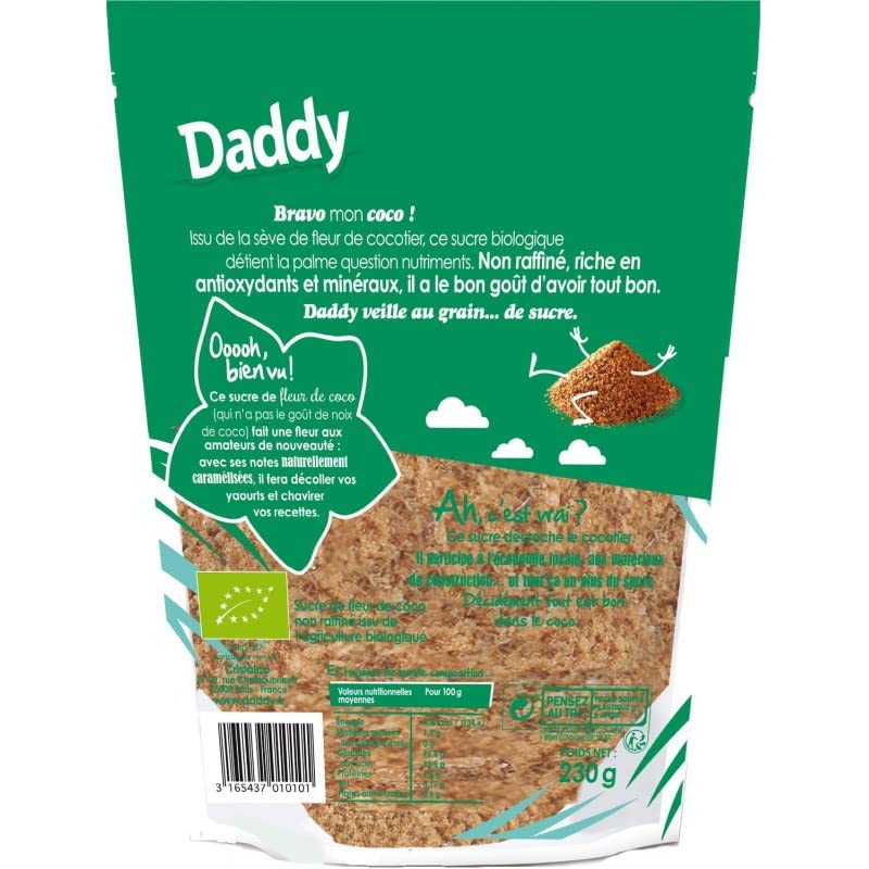 DADDY - Daddy Sucre De Coco Bio 230G - Lot De 3