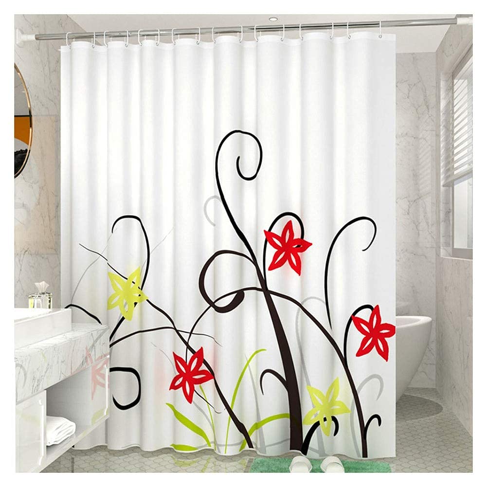 Rideau de douche lavable en tissu polyester long 240x200cm nordique