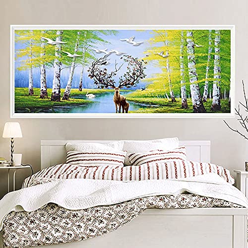 Broderie diamant cerf grand format anti-stress pour embellir vos murs vides facilement