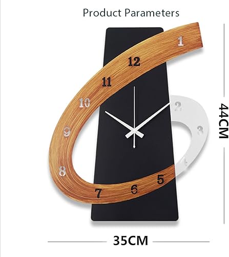 Miniatura 2 de Reloj de pared decorativo grande, moderno, de 17 pulgadas, color negro, silencioso, sin tictac, de metal, para sala de estar, hogar, cocina,