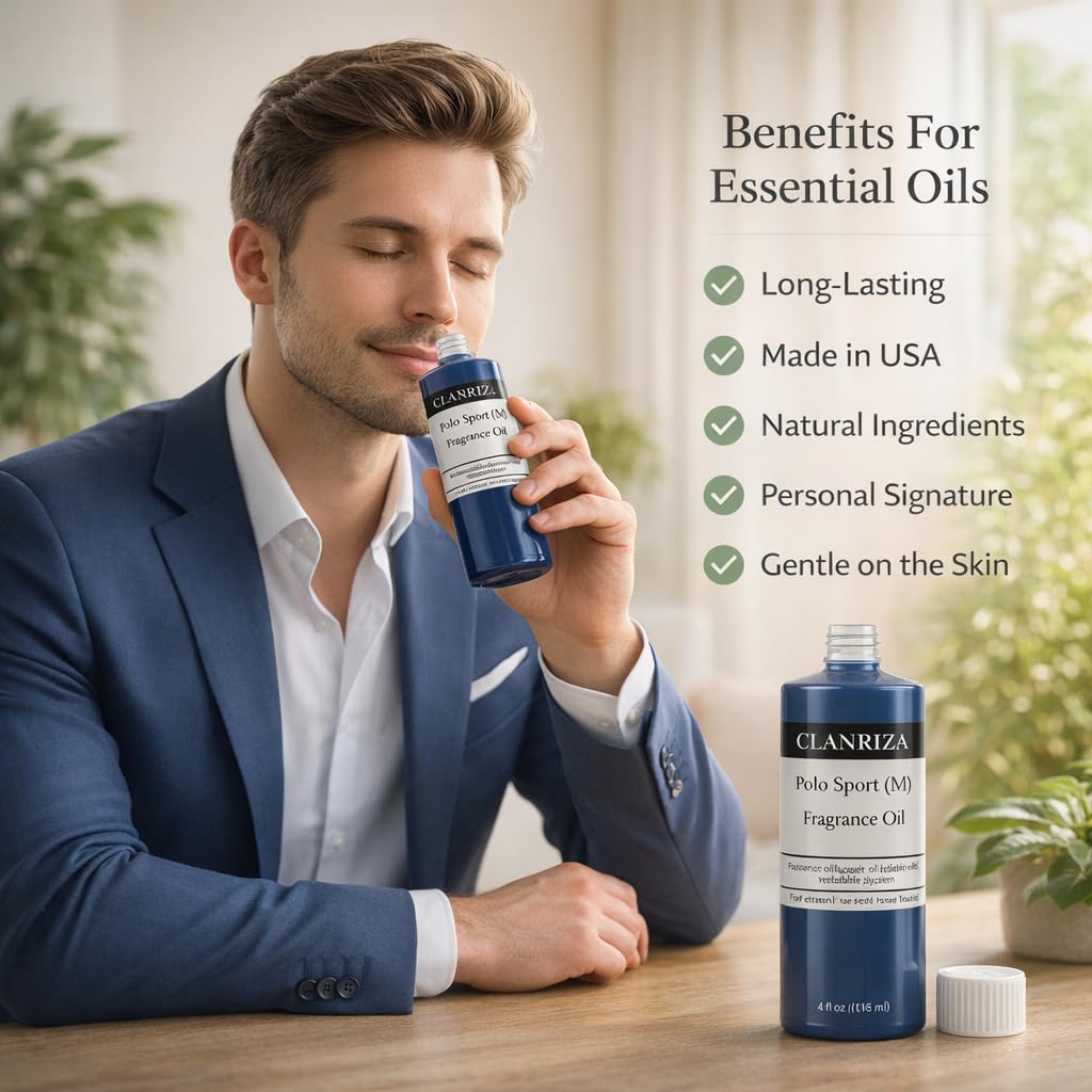10 Fl Oz Polo Sport Body Oil For Men, Scented Fragrance Essential Oil, Long Lasting Cologne Type, Men’s Polo Sport Cologne, Perfume Oil With Natural Ingredients, Daily Use & Travel Size