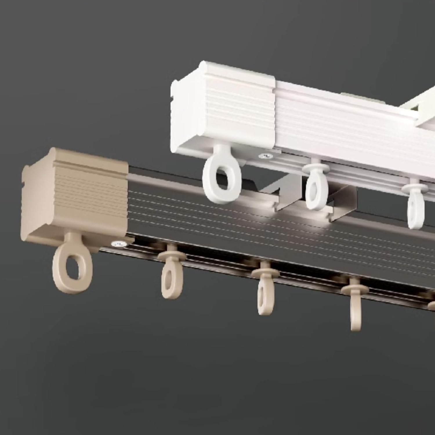 Système de rails de rideau de plafond de 5,1 m pour salon et chambre à coucher, solution polyvalente pour rideau de douche et plafond suspendu (finition champagne)