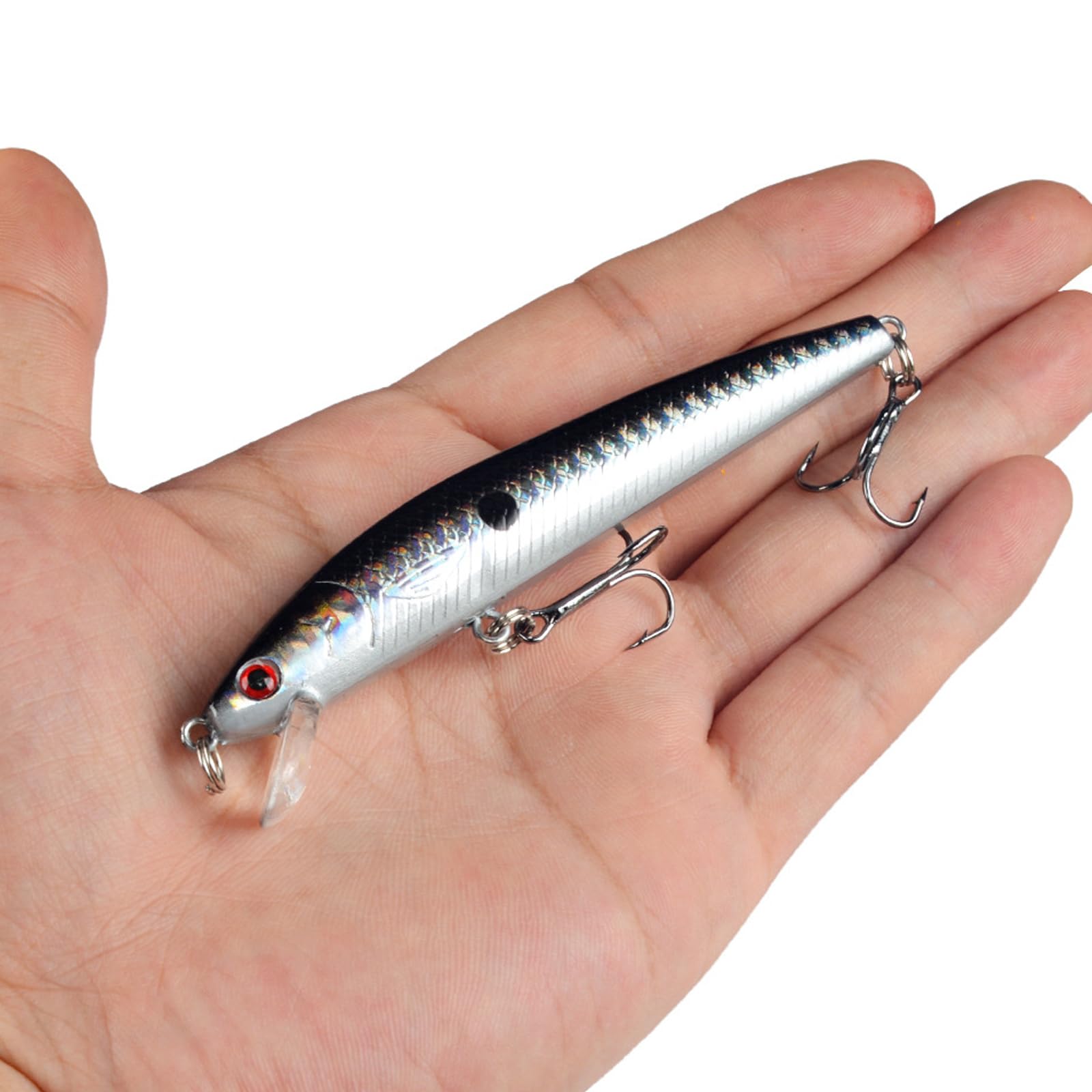 Señuelos de Pesca Cebos Artificiales Minnow Flotantes 10 Piezas Multicolor para Lubina y Trucha