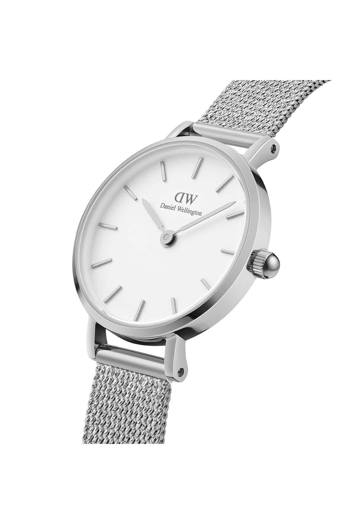 Daniel Wellington Petite Pressed Sterling 24mm Women's Watch, Stainless Steel (316L) Silver Watch for Women