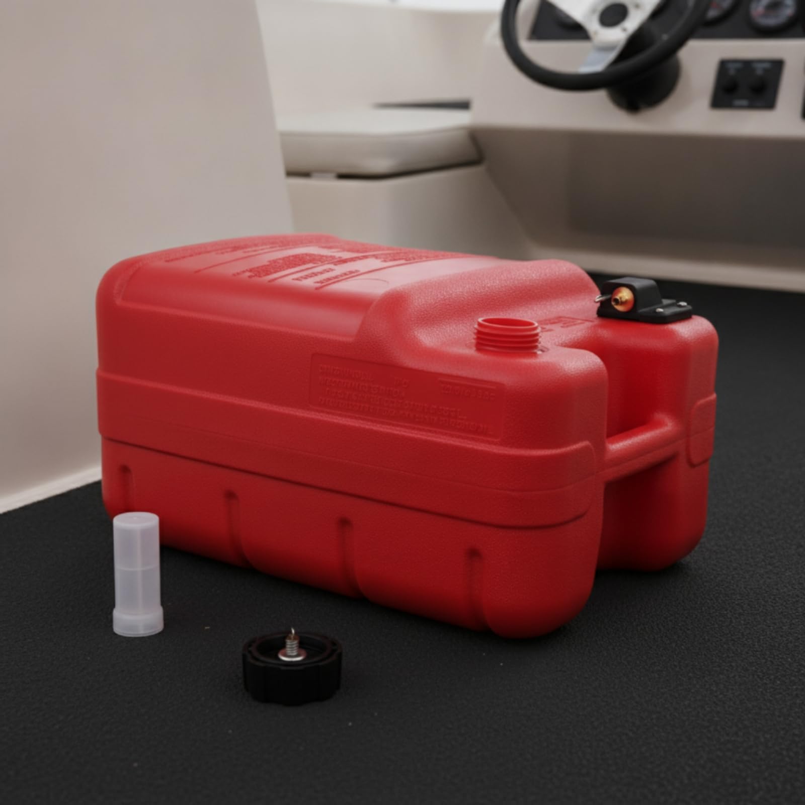 Serbatoio Carburante Fuoribordo Serbatoio Benzina Barca Tanica Motore Nautica Portatile in Plastica con Manico Riempimento Superiore Sicuro con Tappo