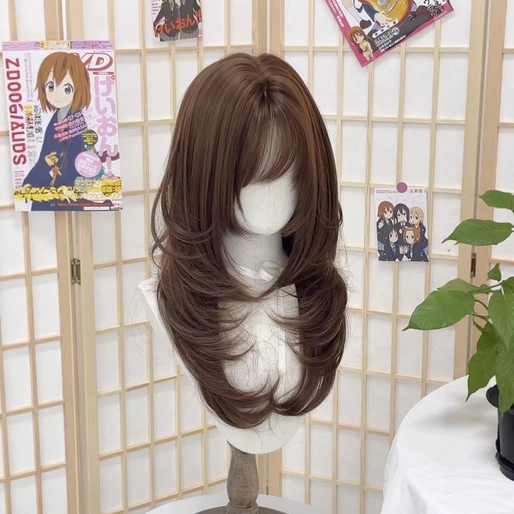Haarpflege Perücke Für Frauen 50,8 Cm Lange Haarschichten Perücken Mit Pony Hochtemperaturfasern
