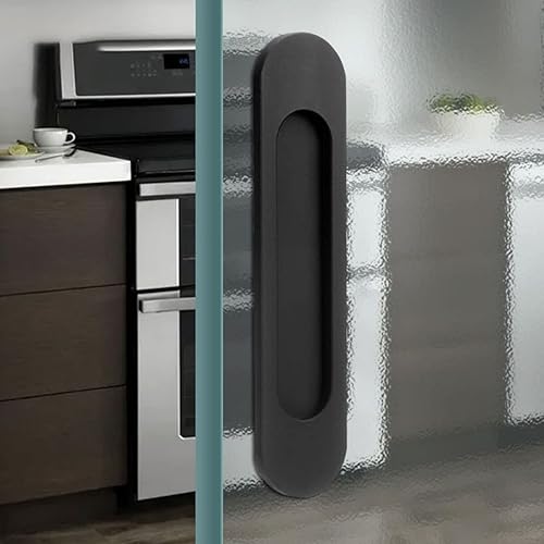 Miniatura 6 de Paquete de 2 manijas para puerta de granero de 6 pulgadas, manija de puerta corrediza de granero, tirador de dedo de puerta empotrada, manija