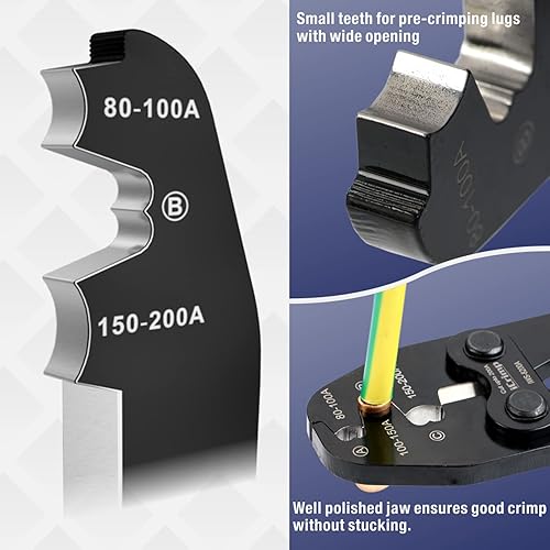 Miniatura 4 de iCrimp IWS-8200A - Terminales de batería y conectores de barril abierto, herramientas de prensado funcionan con cable AWG 9-2