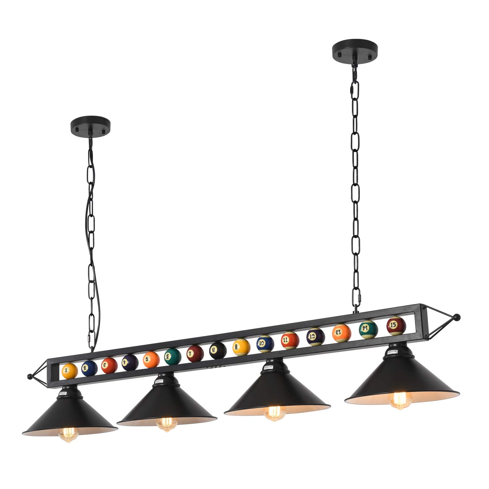 LIANSHUN 59" Billiard Light, Hanging Pool Table Lamp for 7ft 8ft 9ft Table, Pool Table Lighting with
