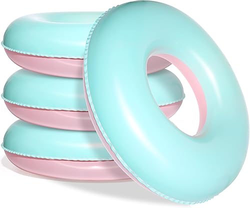 ShinyRelief 4 flotadores inflables de piscina para adultos, tubos interiores pastel, macarrones, anillos de piscina, flotadores para cumpleaños,