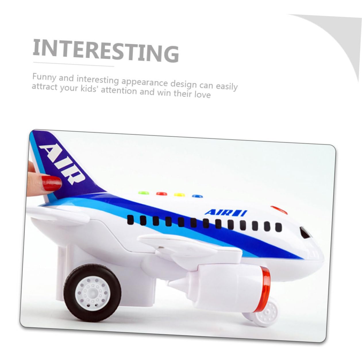 ifundom Avión de Juguete Inercial para Bebés, Modelo de Aeronave Giratorio sin Batería, Juguete Educativo para Desarrollo Infantil Luces, Adecuado para Pequeños y Recién Nacidos