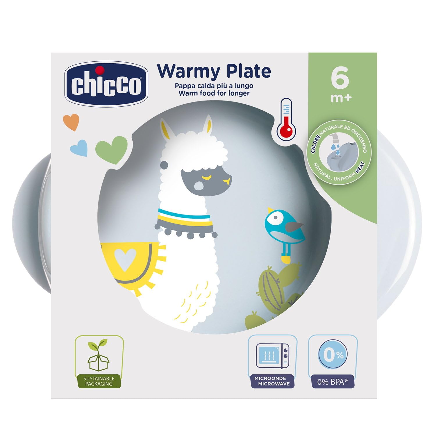 Chicco Warmy Plate - Plato termo 2 en 1, 6 m+, Gris, 1 Unidad