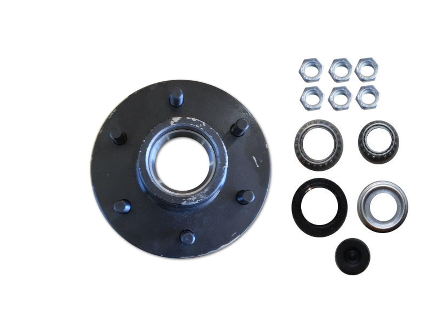 Generic 82655KIT 1 - Fits 6 Lug Hub with Bearings 5200#, 6000# Axel 6x5.5 Idler Axle 82655-KIT