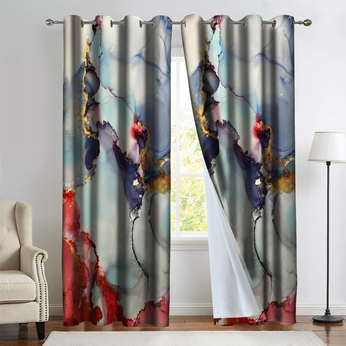 Marble Print Curtains - Elegant Home Décor -5