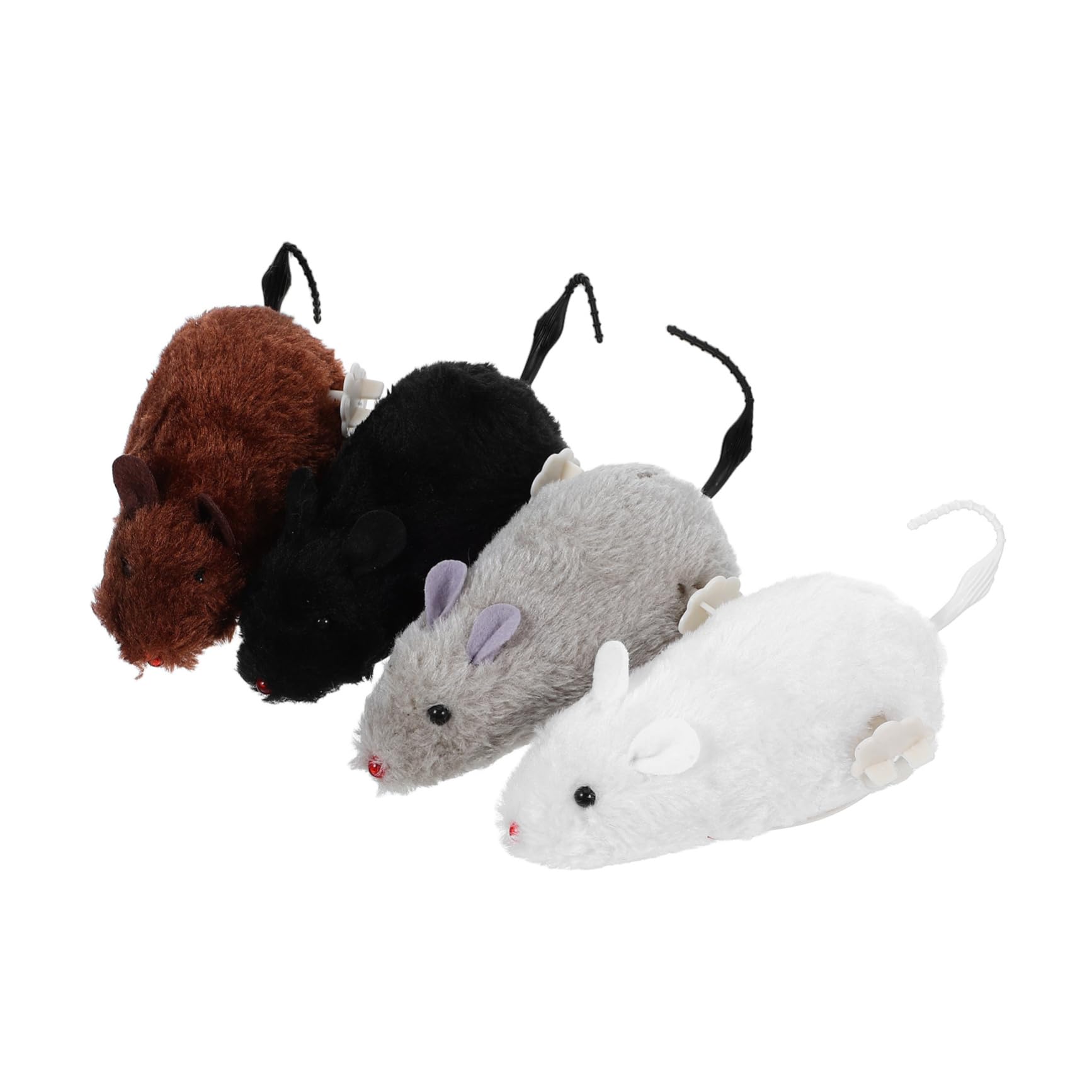 YARNOW Lot de 20 Souris À Remonter pour Chat - Peluche Réaliste - Jouet Interactif pour Chat Couleur Aléatoire
