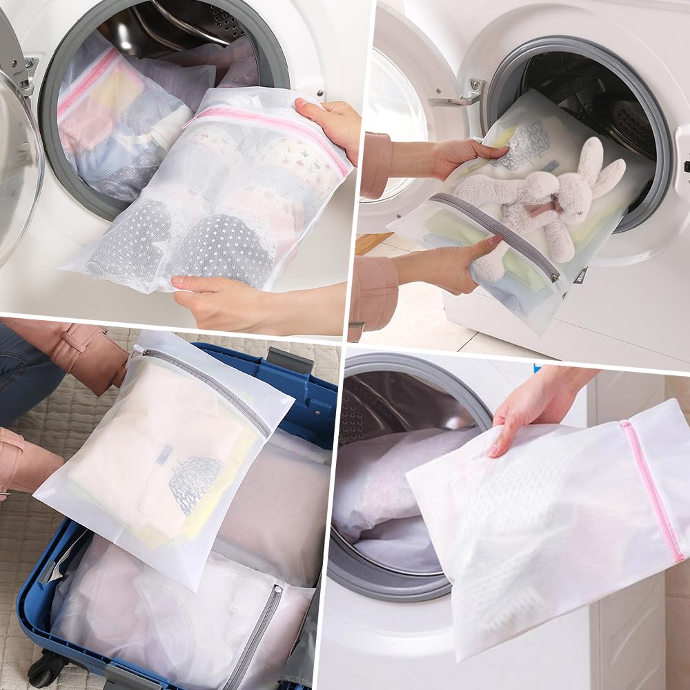 Sacchetti Per Bucato In Rete, Confezione Da 5 Pezzi (2 Piccoli + 2 Medi + 1 Grande), Per Lavatrice, Proteggono I Capi Delicati