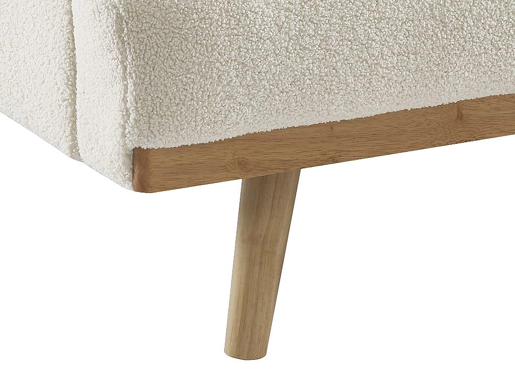 Klappsofa 3-Sitzer mit Schlaffunktion - Bouclé-Stoff - Weiß - ESME