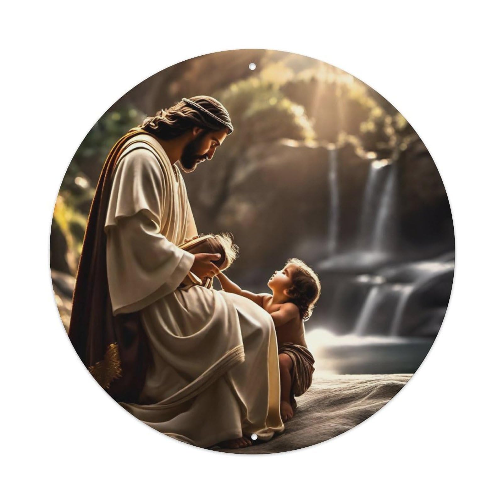 Jesus And The Little Boy Religious Metal Tin Sign