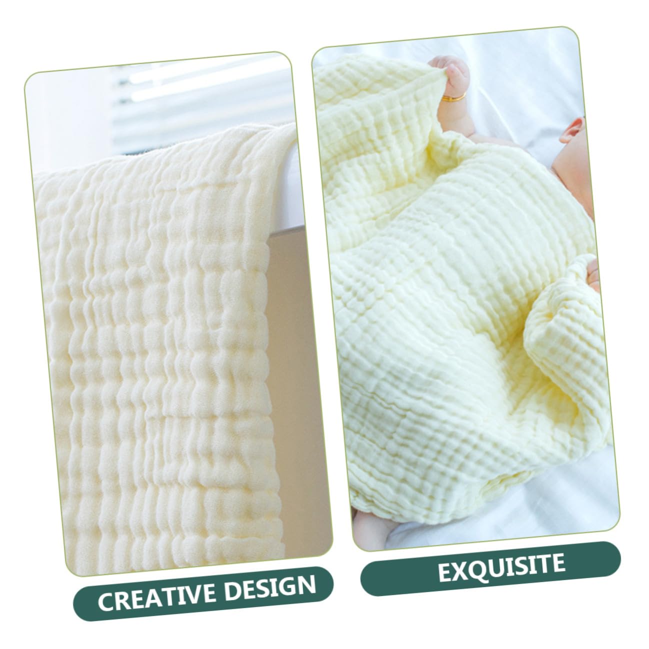 GARVALON 3 Stück Teiliges Baumwoll Kuscheldecken Weiche Atmungsaktive Musselin Decken für Neugeborene Leichte Unisex Babydecken in Gelb Blau Hautfreundlich und Langlebig