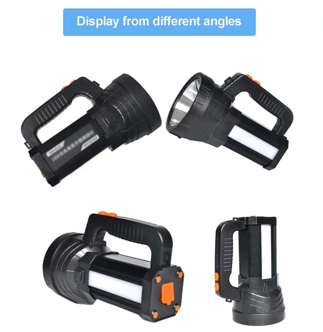 Torcia ricaricabile a LED 9000 mAh ad alta luminosità con luce laterale super luminosa per campeggio all'aperto escursionismo pesca, con tracolla