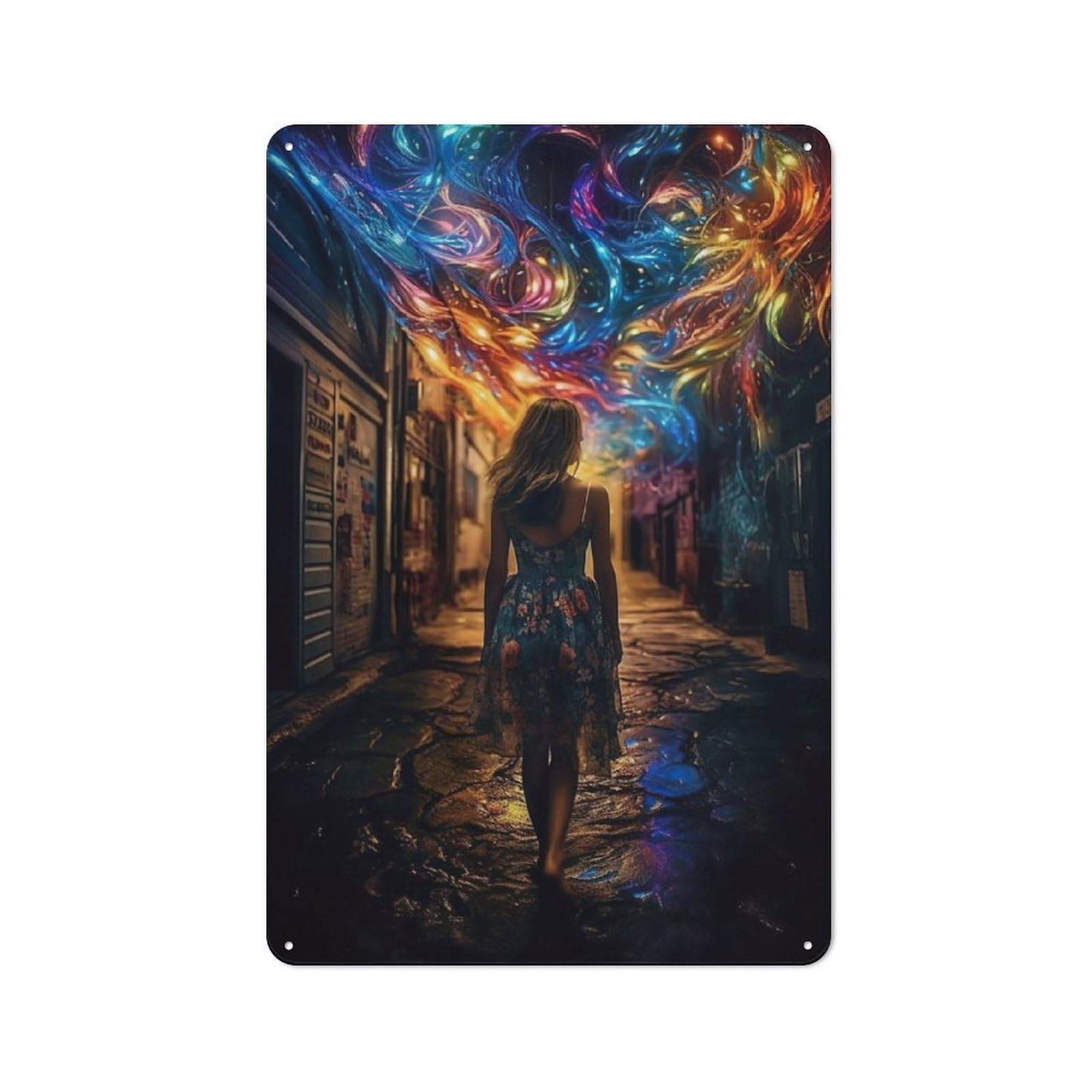 Junmoney Walking In Colors For Lounge Or Reading Corner, Rustic Tin Sign 30X20cm, For An Autumn Update To Lounge And Reading Corner