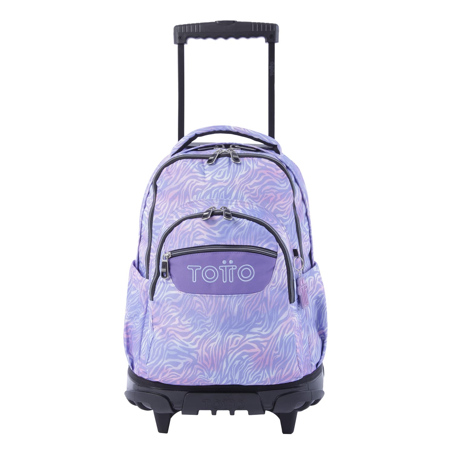 TOTTO Mochila escolar con ruedas estampado morado cebra Renglones de color Morado