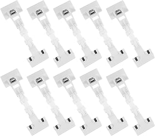 VILLCASE 10pcs Mechanical Clip Price Cards Stand Chalkboard Signs Display Shelves Price Tag Display Stand Advertising Swing Clip Paperclip Holder Labels White Plastic Swing Clamp Commodity