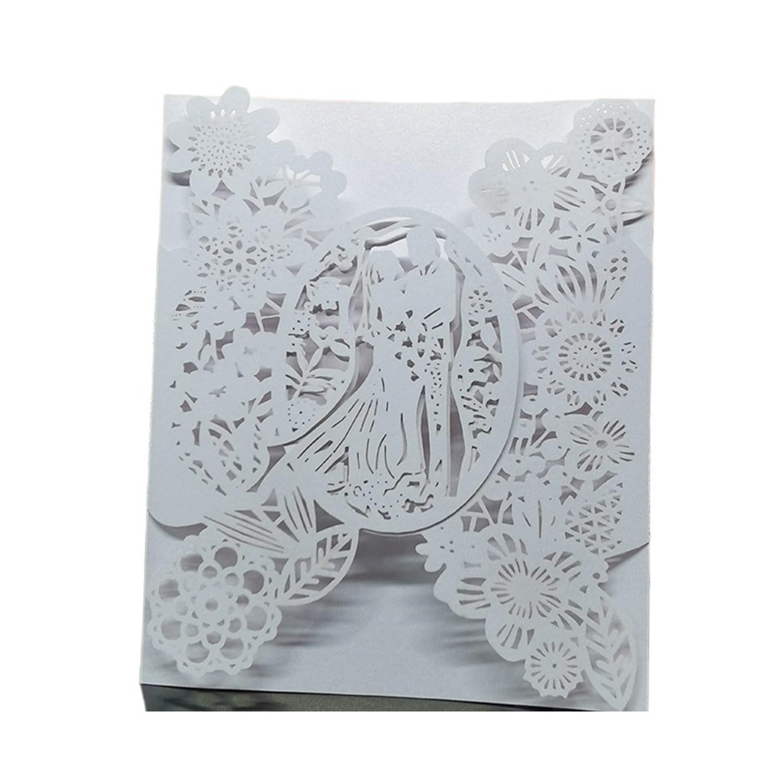 Einladungskarten Hochzeit 50 Stück Hochzeitseinladungskarten for Braut und Bräutigam, Blumen, Tascheneinladung, Grußkarte, Hochzeit, Mariage, Partyzubehör, Dekorationen(Purple Cover,12x14.5cm)