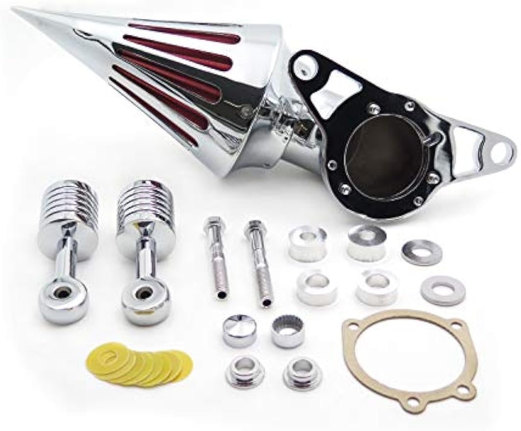 Motorrad-Luftfilterfilter, Chrom, Kompatibel mit HARLEY Softail Fat Boy Dyna Street Bob Wide Glide
