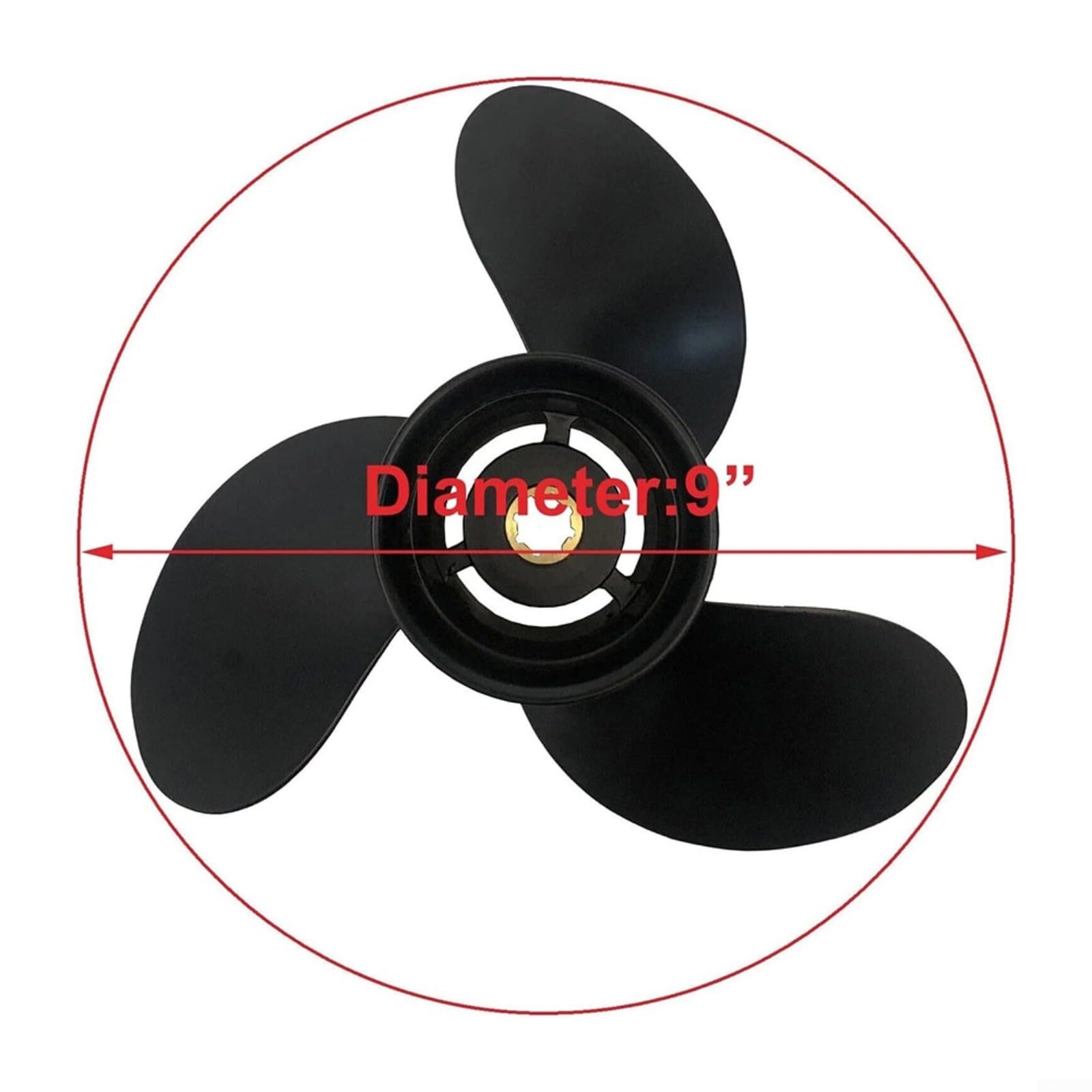 Elica per imbarcazioni, Elica fuoribordo in Alluminio a 3 Pale 8 scanalature 9x9 RH 6-15 Sostituisce 48-828156A12