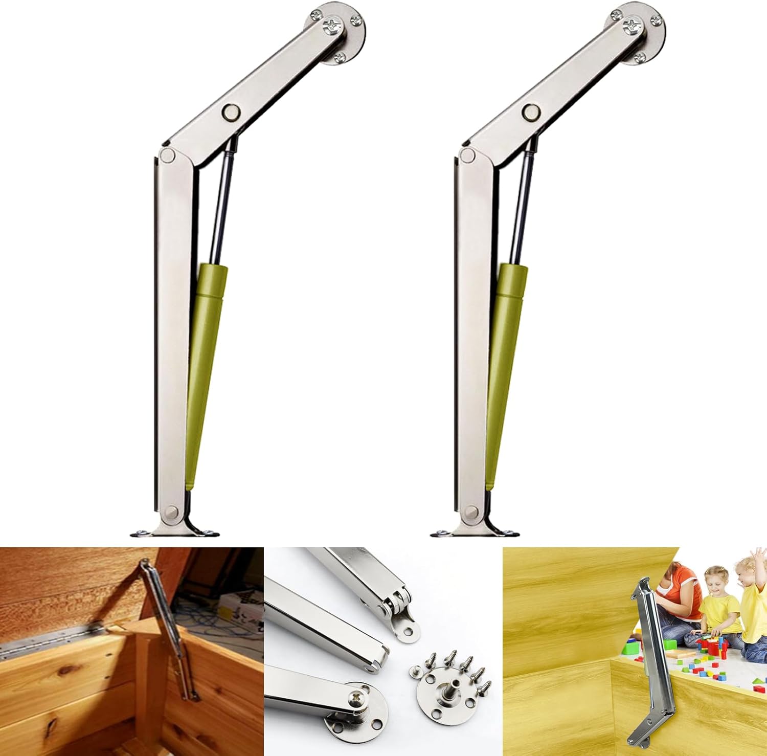 Toy Box Hinges Soft Close Chest Hinges and lid Support Soft Close