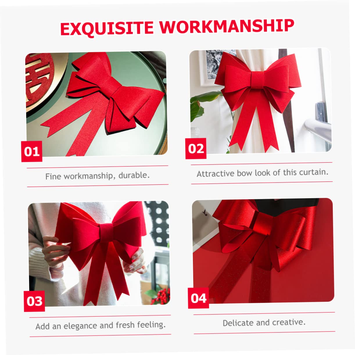 Cabilock 5 Sätze Schleifen Riemen Rote Fliege Verschluss Für Weihnachtsvorhänge Weihnachtsgirlande Weihnachtskränze Im Freien Weihnachtsschleife Hochzeitsdekoration Papier 2 Stück * 5