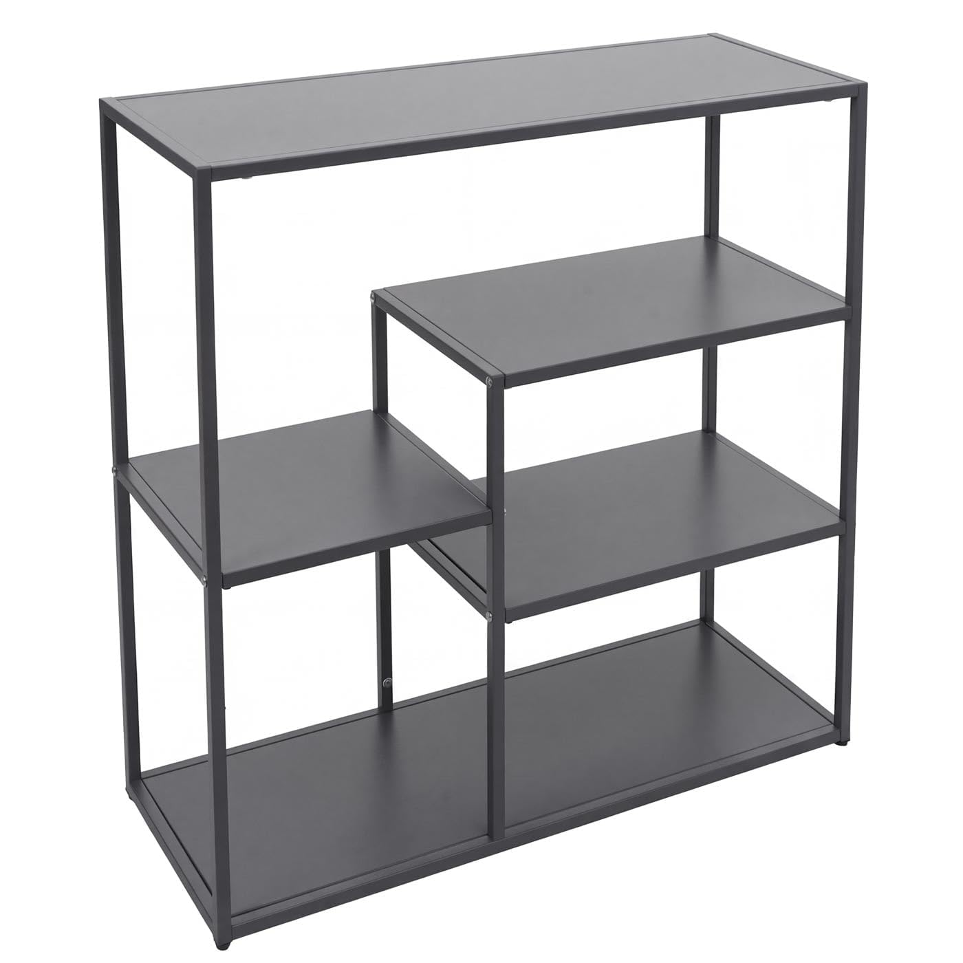 Mendler Regał HWC-P98, regał do mieszkania, regał stojący, regał do przechowywania, przemysłowy metal, 80 x 80 x 30 cm, antracyt