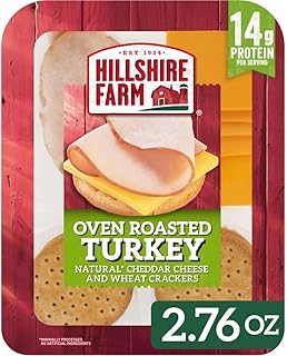 Hillshire Farm Oven Roasted Turkey Breast, Natural Cheddar Cheese And Wheat Crackers, 2.76 Oz