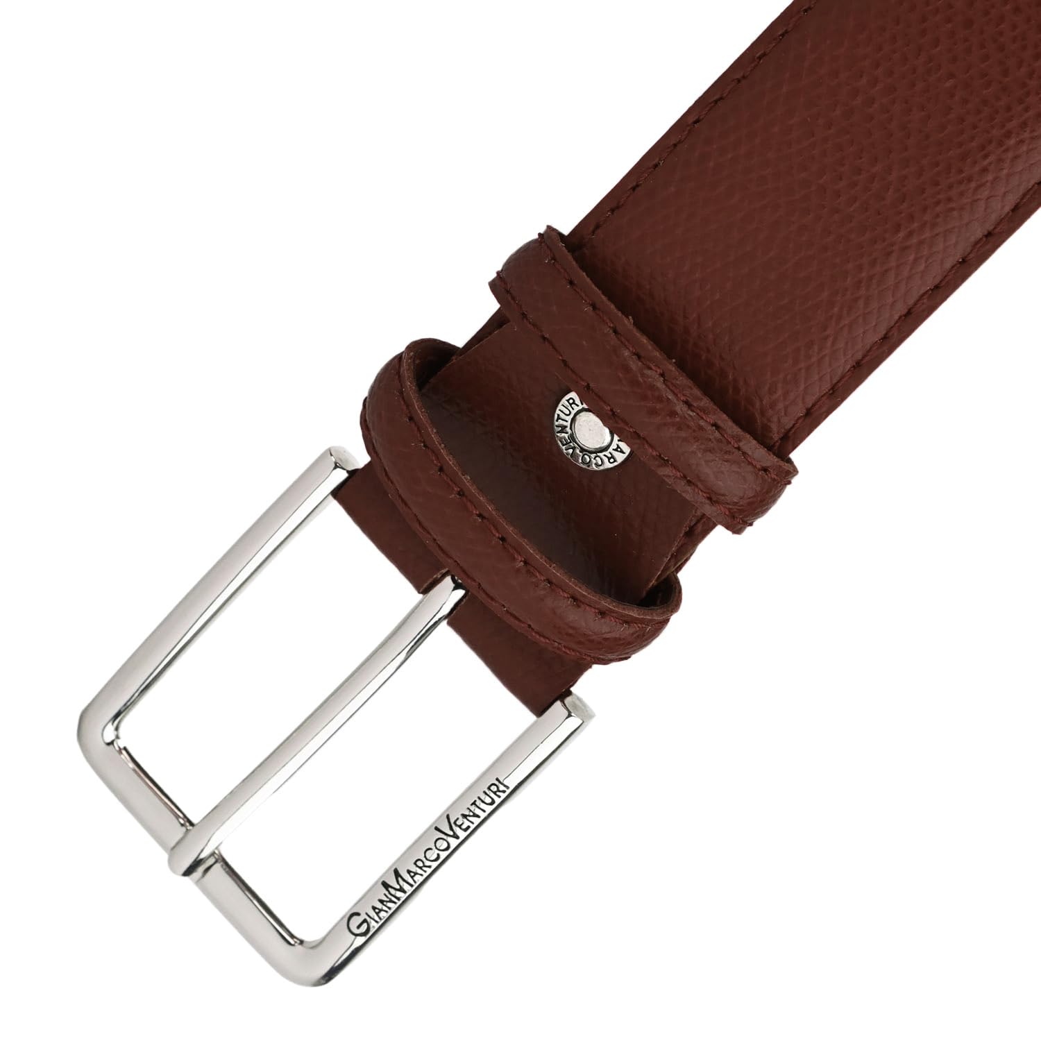 GianMarcoVenturi Cintura In Vera Pelle, Unisex per Uomo e Donna, Made In Italy, Accorciabile, 3,5 cm, Con Scatola