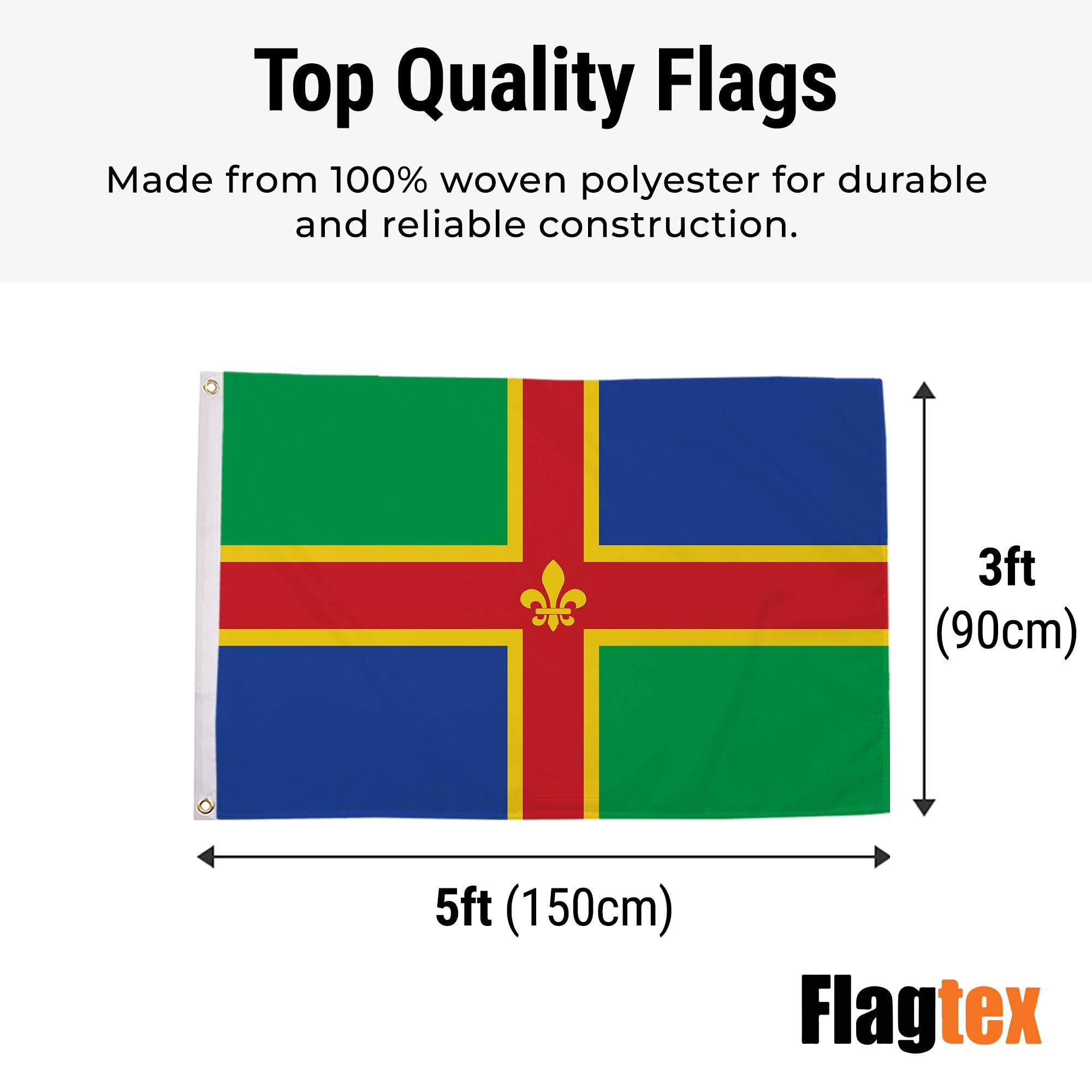 Flagtex Lincolnshire Flag 5ft x 3ft (150cm x 90cm) — view 3