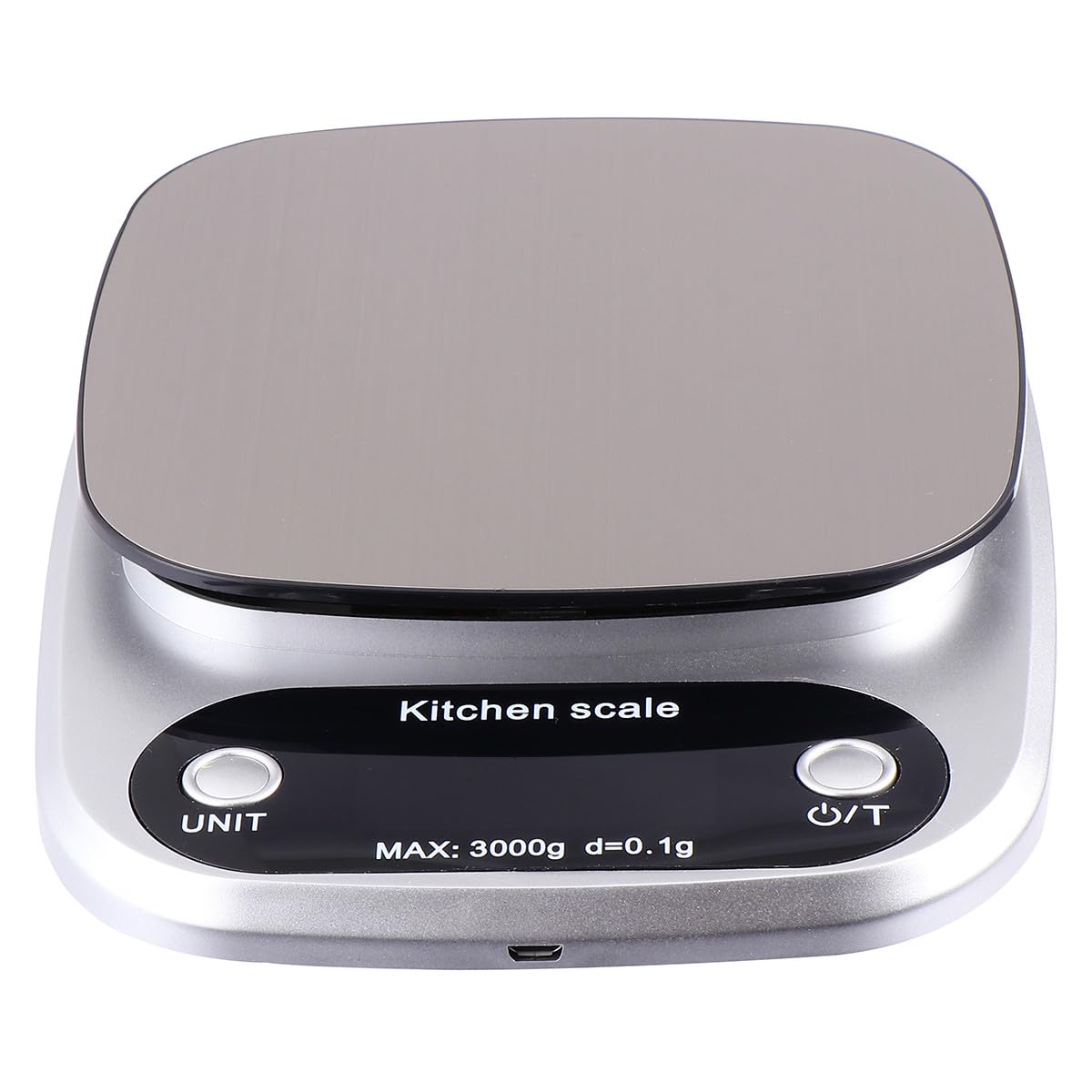 TIDTALEO Báscula Pantalla Lcd de Acero Inoxidable Digital Recargable de Cocina Capacidad de 3 Kg y Precisión de 0,1 G para Uso en Cocina y Joyería