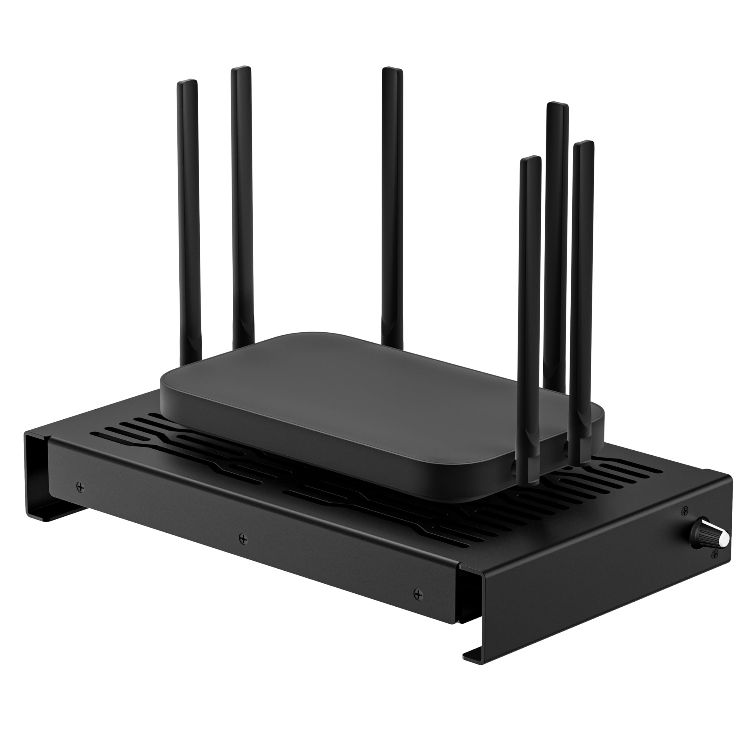 Quiet 2 ventole USB da 120 mm, supporto in alluminio con ventola di raffreddamento, compatibile con Mac mini, organizer da scrivania per router, TV Box, mini PC, interruttore, design a dissipazione