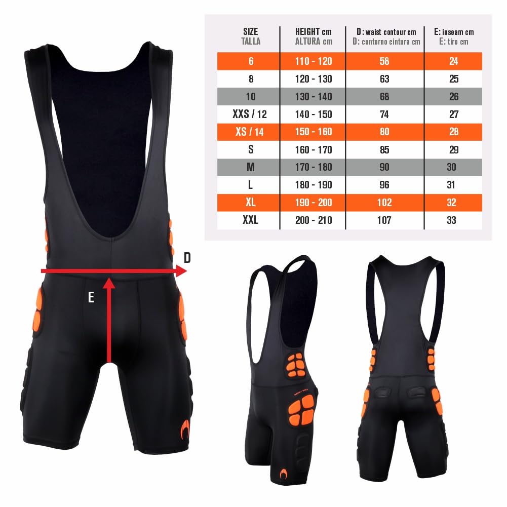 HO Soccer Pantalones Cortos de Portero con Tirantes GK Bib Impact Shield, Unisex Adultos.