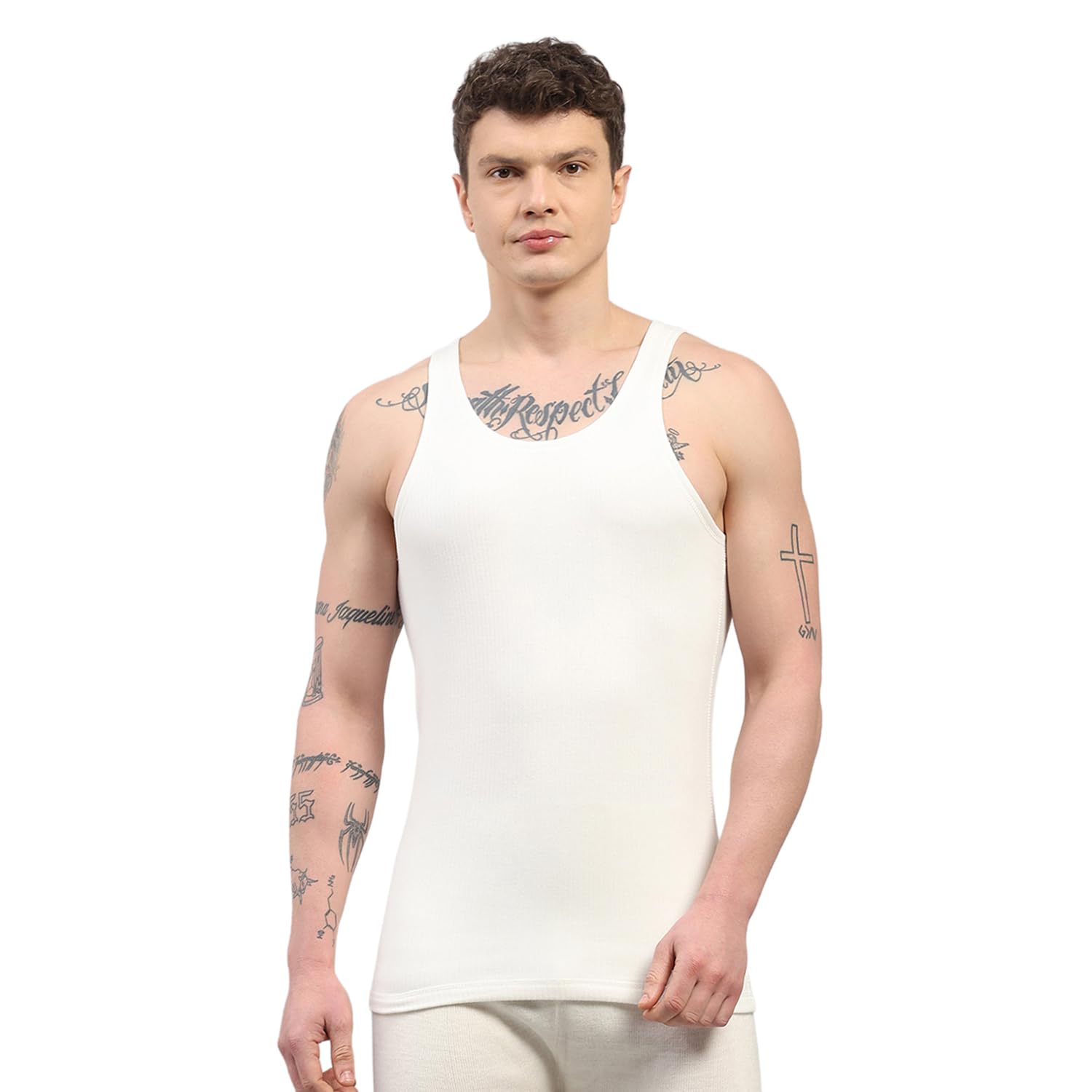 Mens Regular Fit Solid Sleeveless Round Neck Thermal Top |Comfortable Thermal Top for Men | Body Warmer Cozy Thermal Undershirt | Winter Thermal Vest (Pack of 1)-image-13