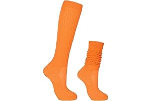 Slouch Scrunch Socks for Women - Funky Orange Boot Length Socks