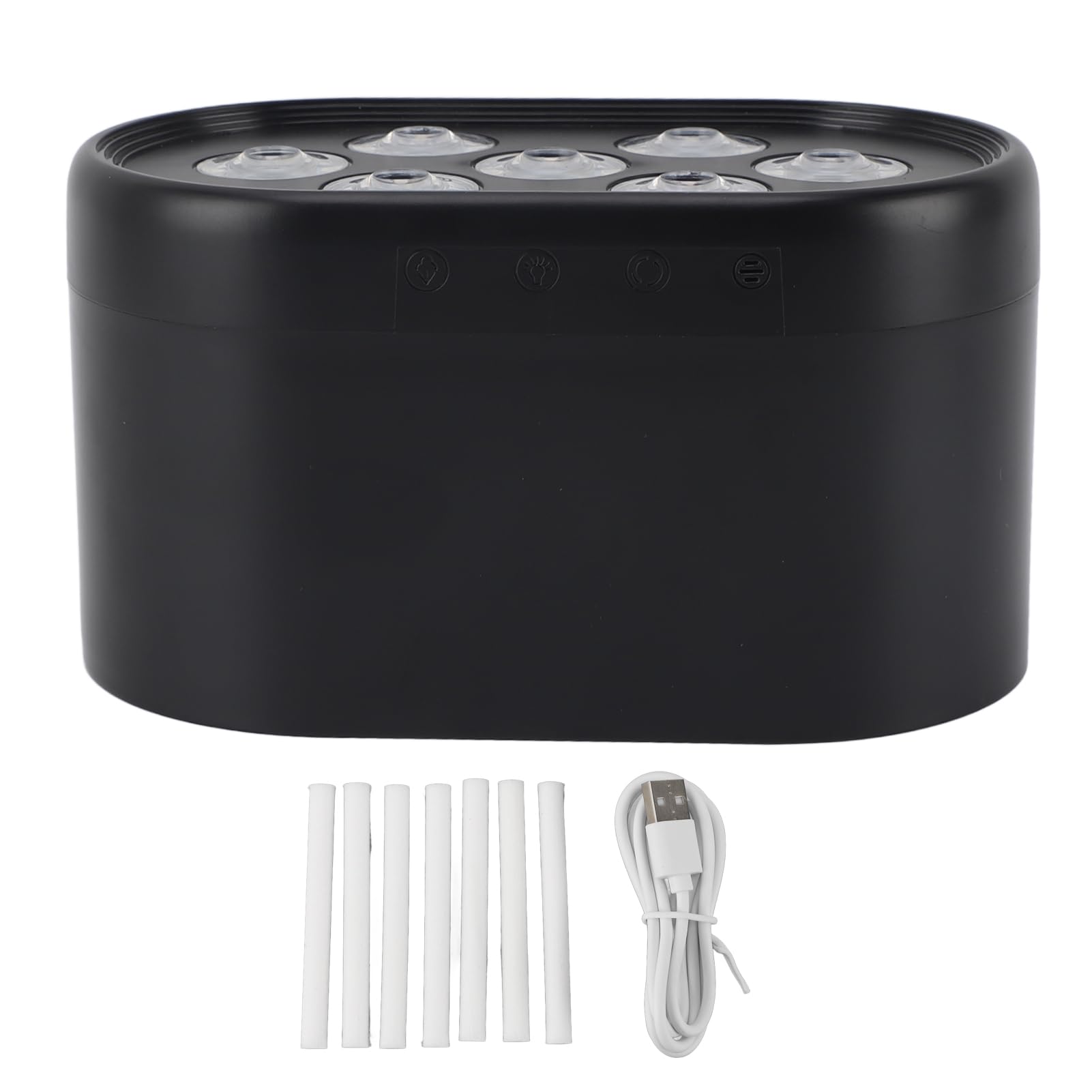 Asixxsix Umidificatore Multifunziole con Diffusore di Oli Essenziali con Effica di Luce Dinamici, Timer e Regolazione della Temperatura Spegnimento Automatico Macchine per Aromaterapia (BLACK)