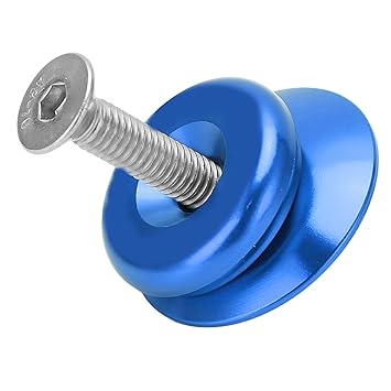 Bicycle Headset Top Cover, Corrosion Resistant Bike Headset Top Cap Lightweight High Strength with Bolts for Mountain Bike(Blue)